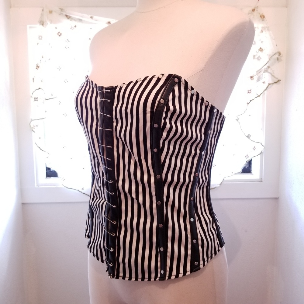 Switchblade Stiletto Striped Bustier Corset